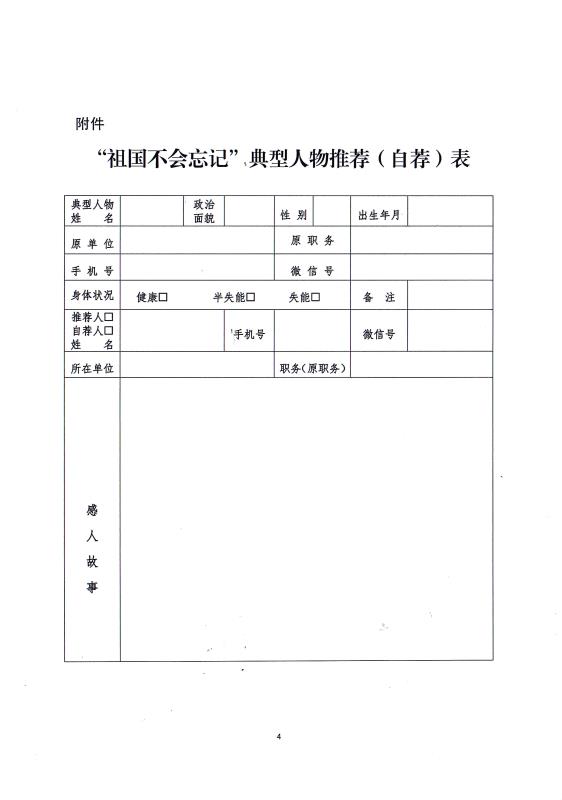 推荐祖国不会忘记的典型人物通知，致敬英雄，传承精神